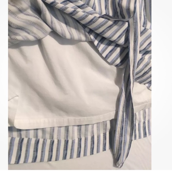 Gap Women's Blue White Stripe Spring Summer Midi Skirt Tie Waist Pockets Sz 16 - Picture 8 of 10